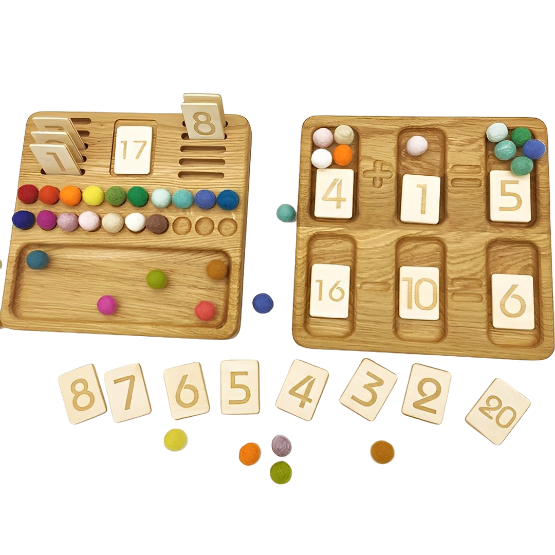 Montessori Math  reversible board with  number cards 1-20  counting board 1