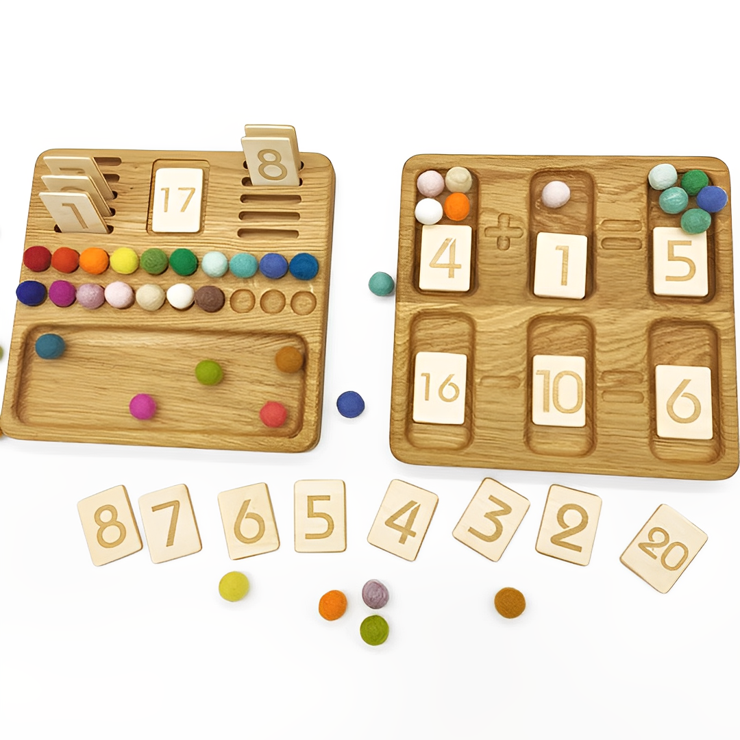 Montessori Math  reversible board with  number cards 1-20  counting board 1