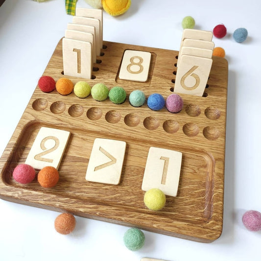 Montessori Math  reversible board with  number cards 1-20  counting board 1