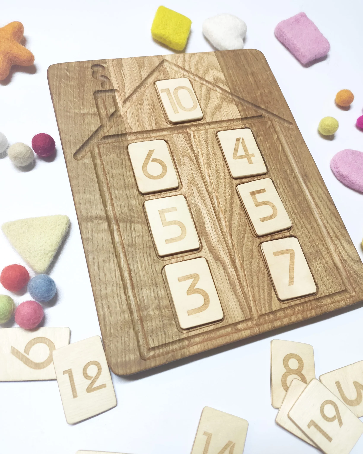 House Math  board with set  of numbers  cards