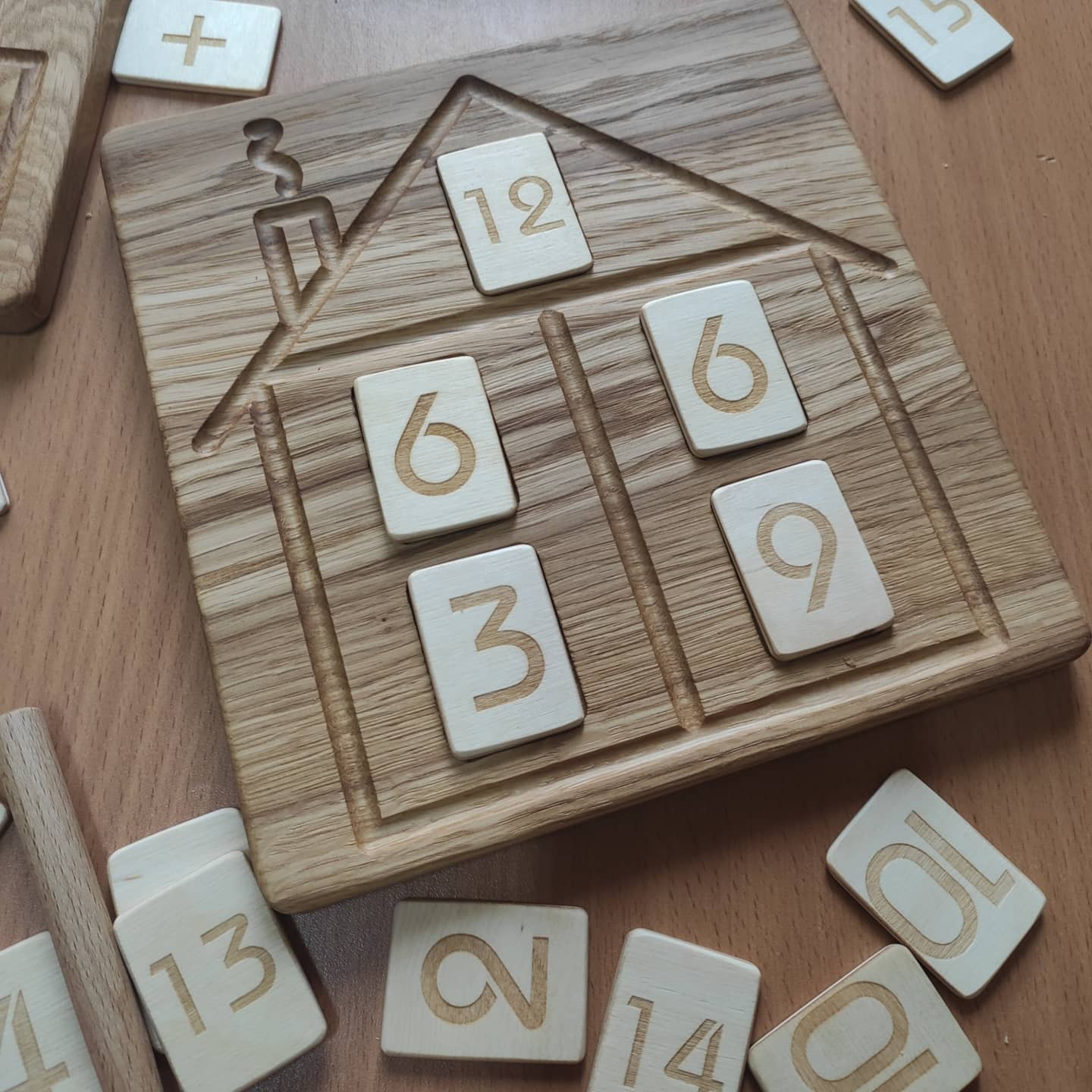 House Math  board with set  of numbers  cards