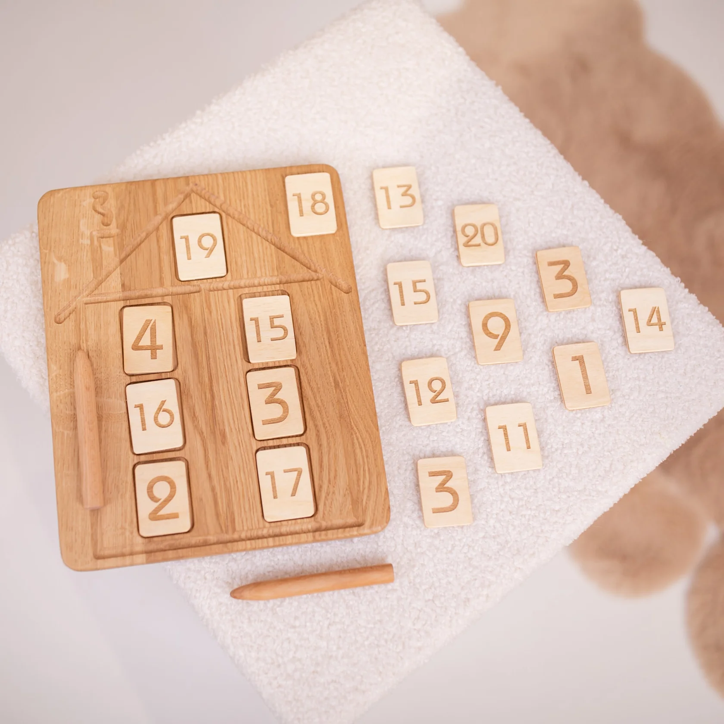 House Math  board with set  of numbers  cards