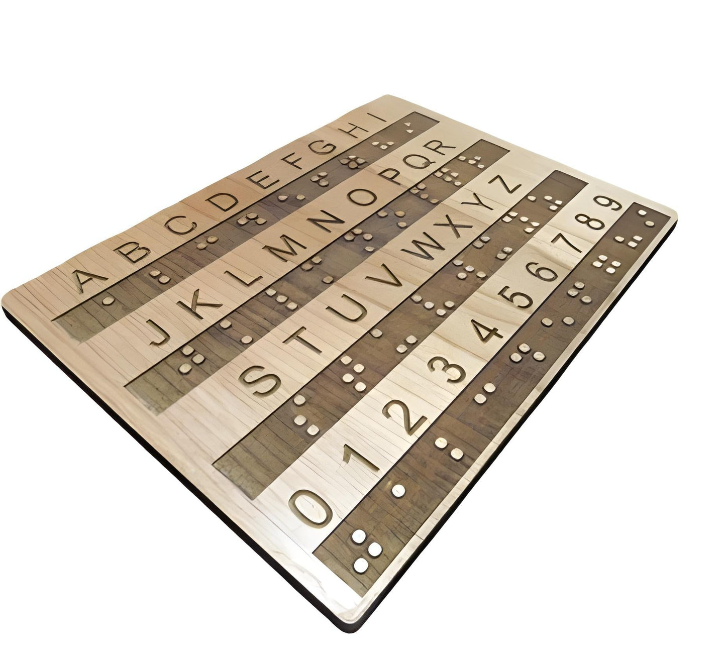 Tactile Braille  Alphabet and  Number Wood  Board