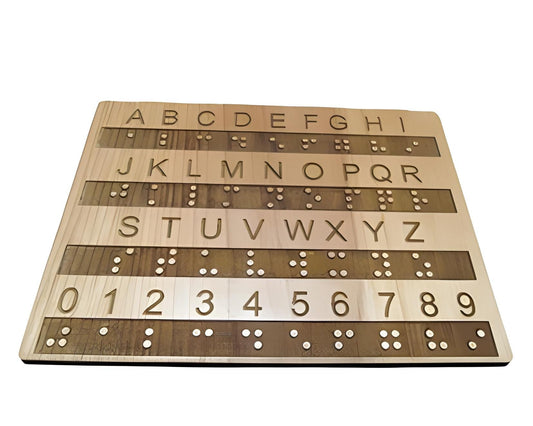 Tactile Braille  Alphabet and  Number Wood  Board