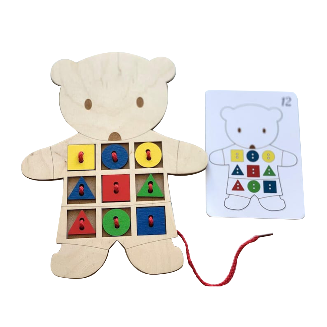 Wooden Lacing Toy, Learning  Sewing Toys  Montessori toys